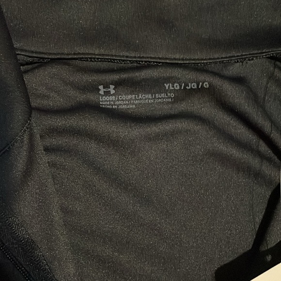 Boys Under Armour half zip black pullover size youth large - Picture 3 of 7